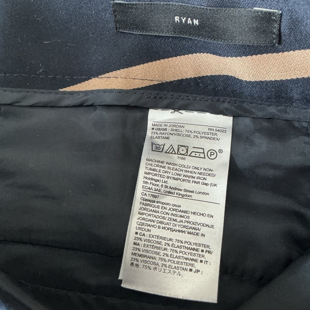 Banana Republic Woman’s Blue/Tan Striped Trouser Ryan Pants Size 2 - Picture 3 of 10
